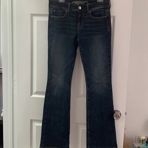dark wash flare jean